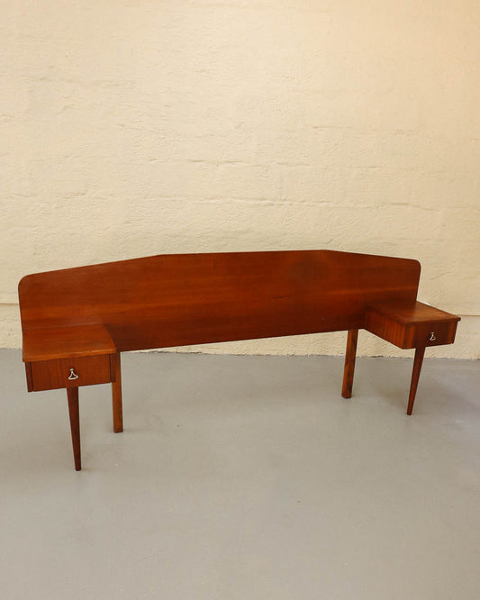 Mid-Century Double Headboard with Pedestals
