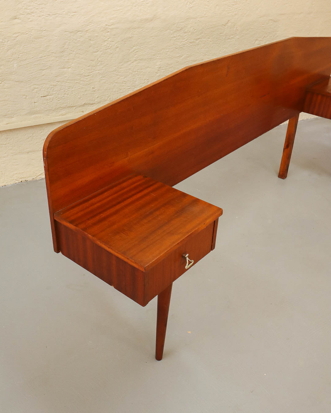 Mid-Century Double Headboard with Pedestals