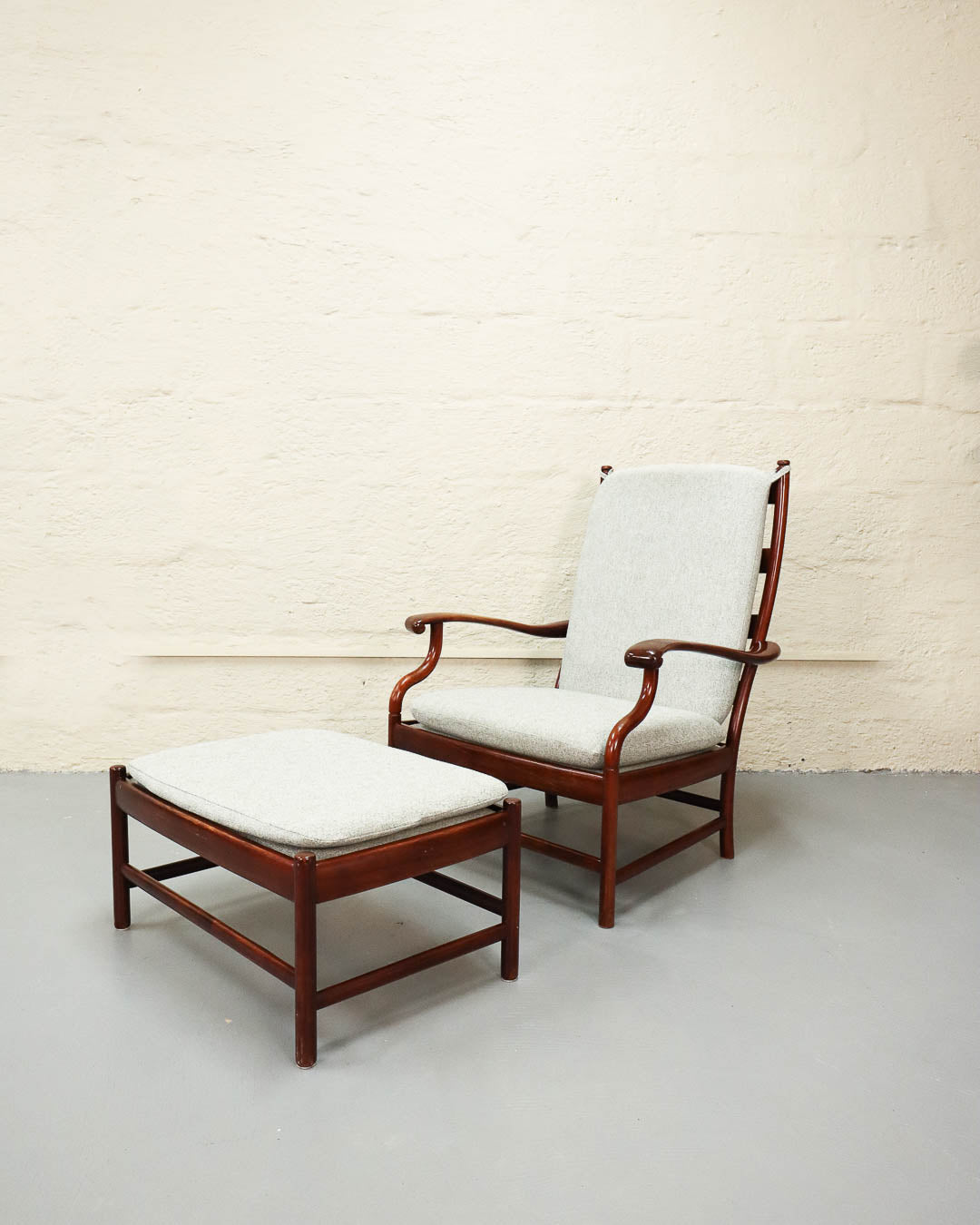 Vintage Rosewood Ottoman/Footstool