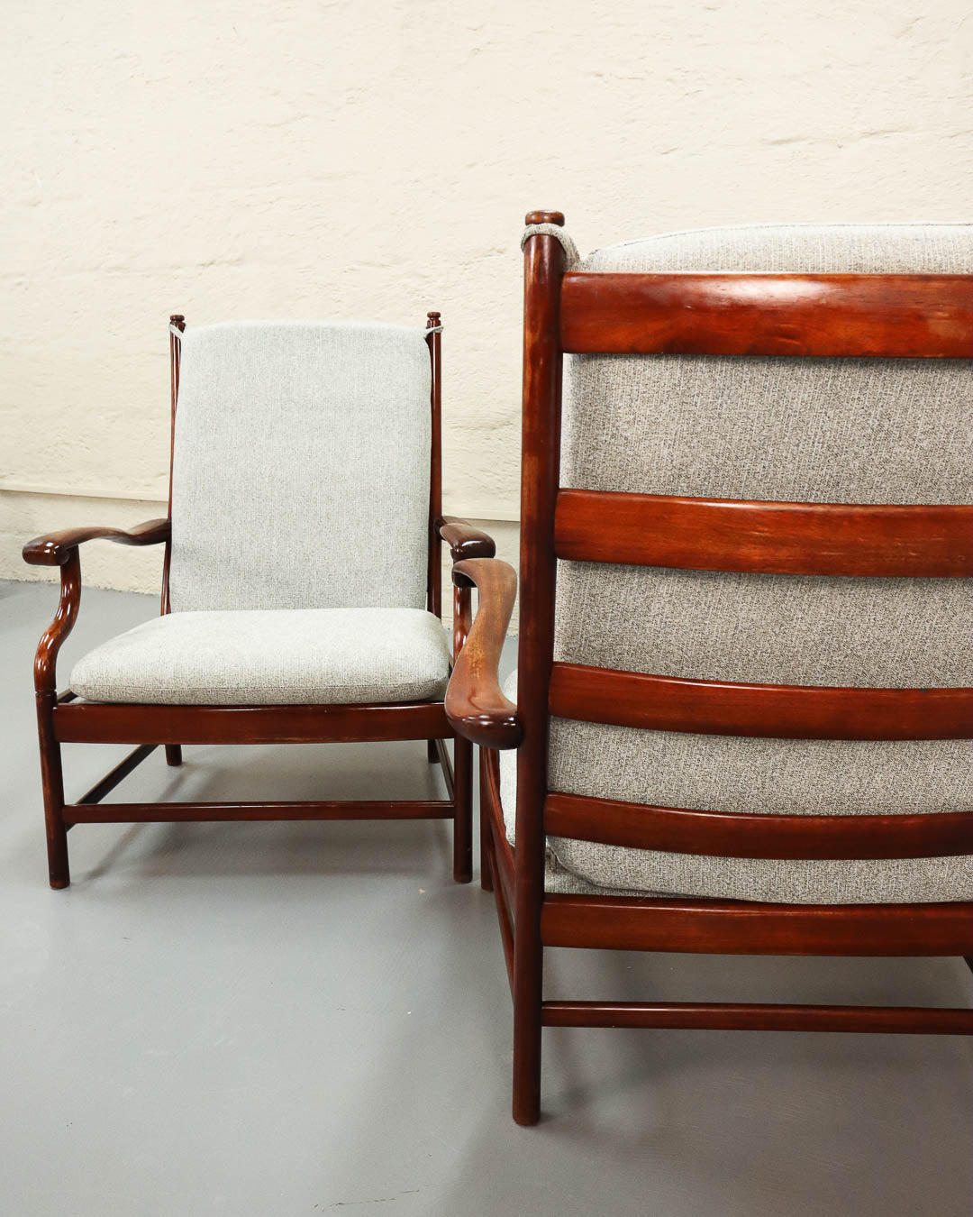 Rare Vintage Pair of Rosewood Armchairs