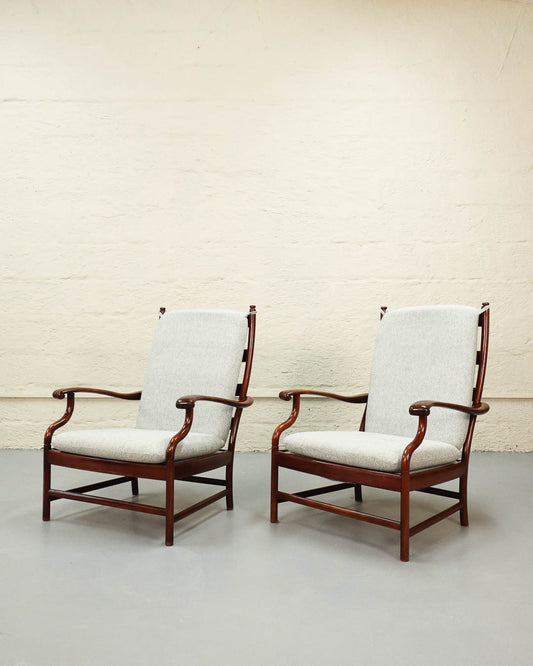 Rare Vintage Pair of Rosewood Armchairs