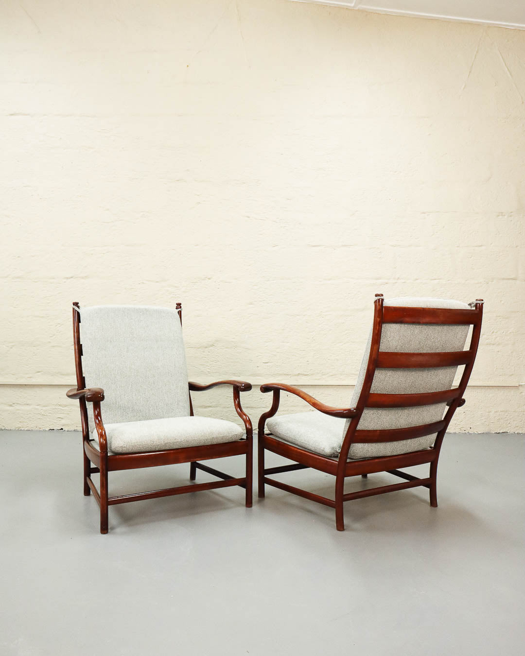 Rare Vintage Pair of Rosewood Armchairs