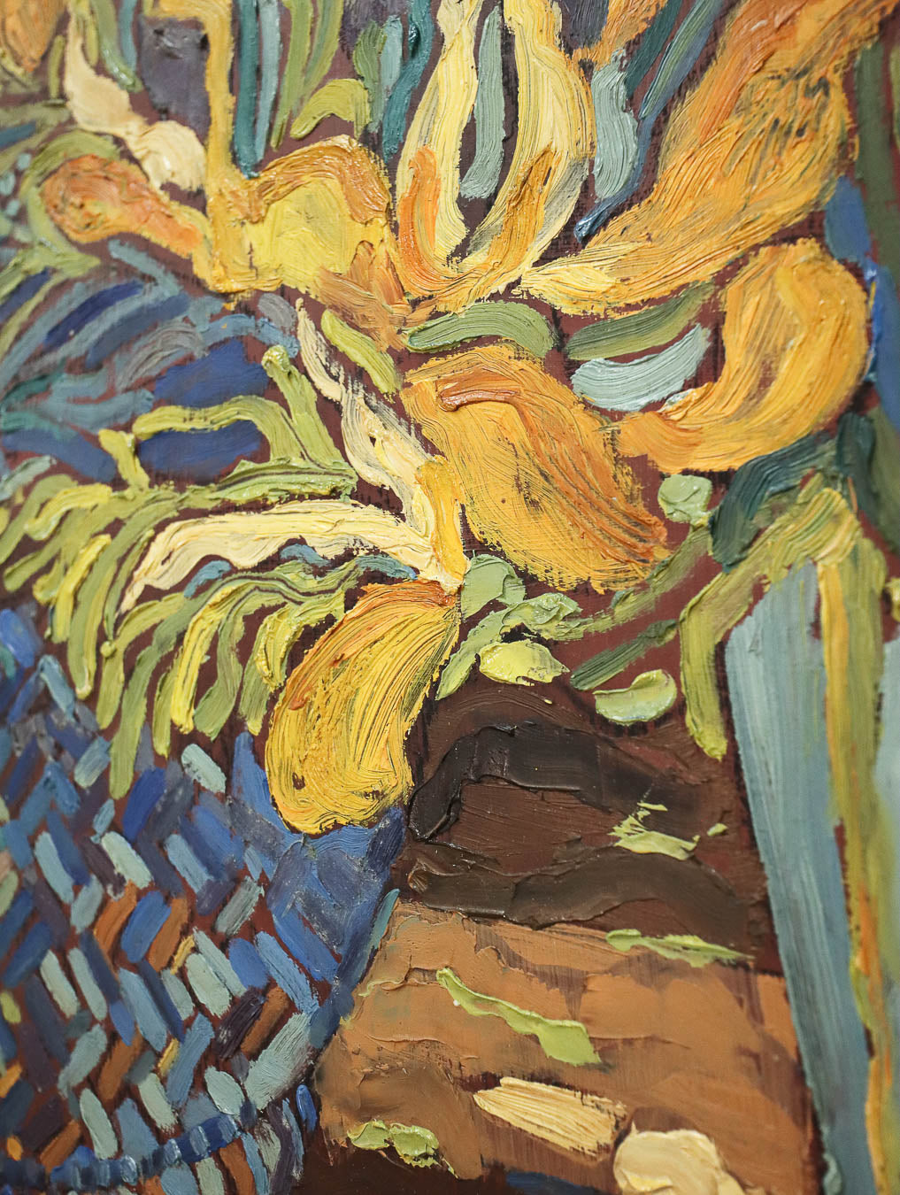 Still Life Oil Painting with Flowers and Foliage