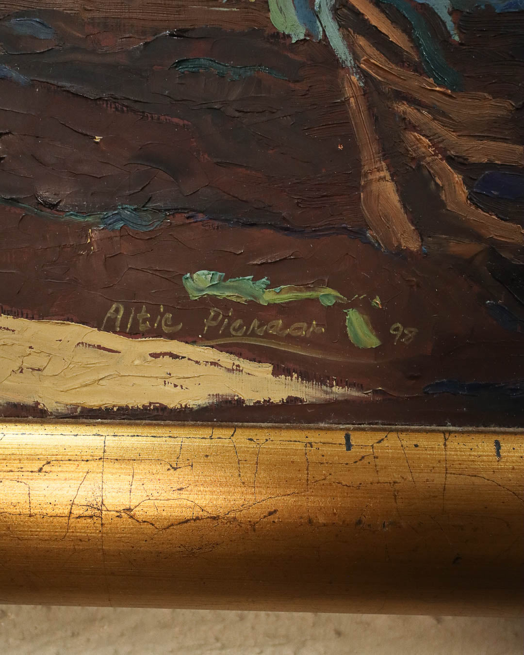 Still Life Oil Painting with Flowers and Foliage