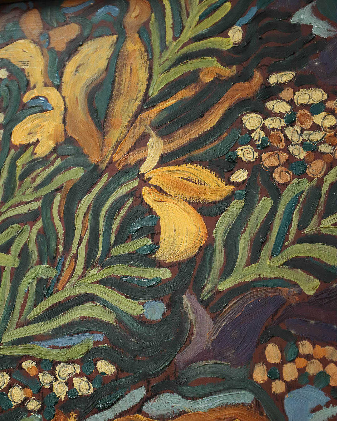 Still Life Oil Painting with Flowers and Foliage