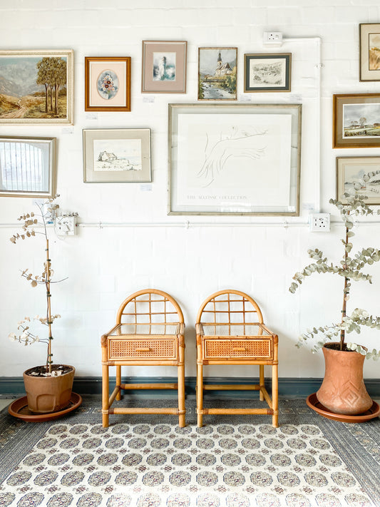 Cane Pedestals Featuring Dome Detailing