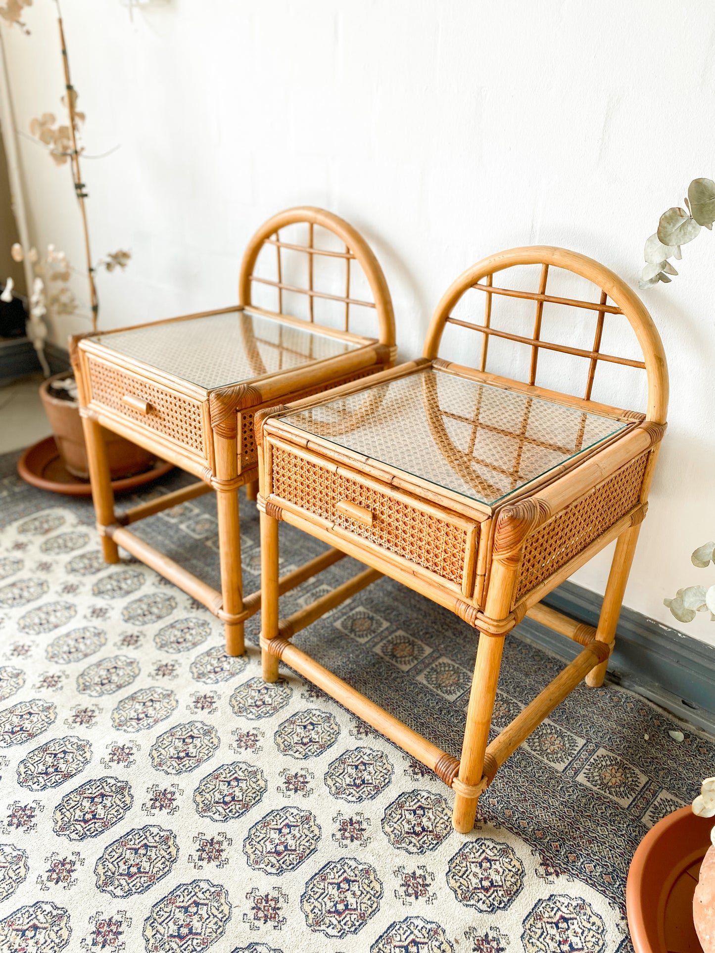 Cane Pedestals Featuring Dome Detailing