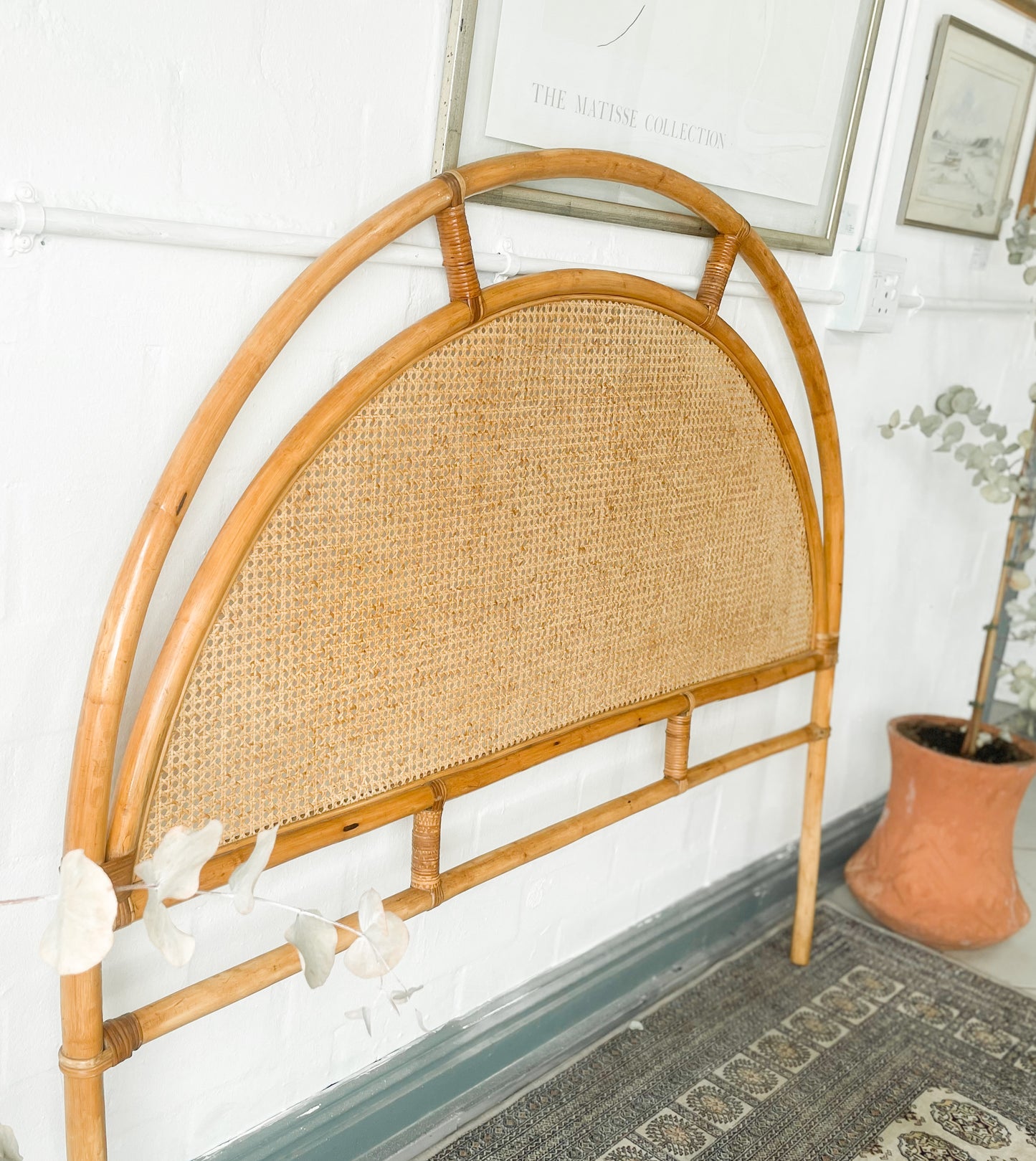 Queen Dome Cane Headboard