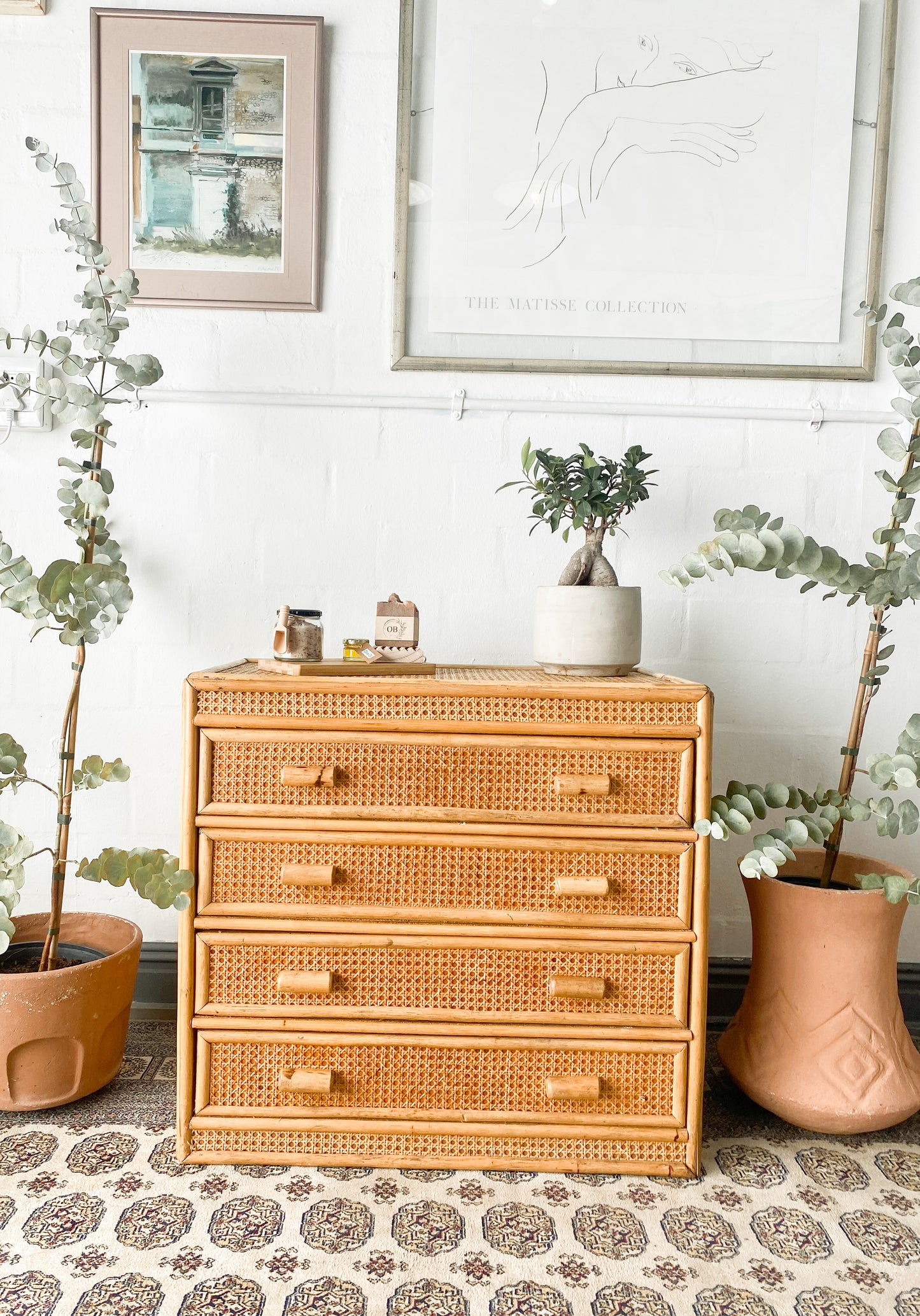Cane Chest of Drawers