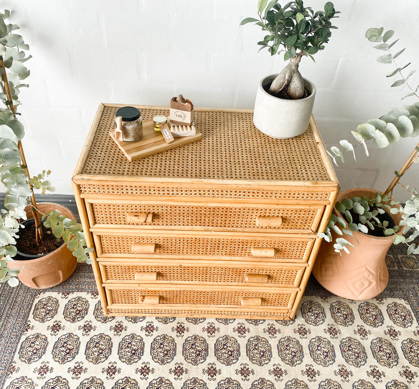 Cane Chest of Drawers