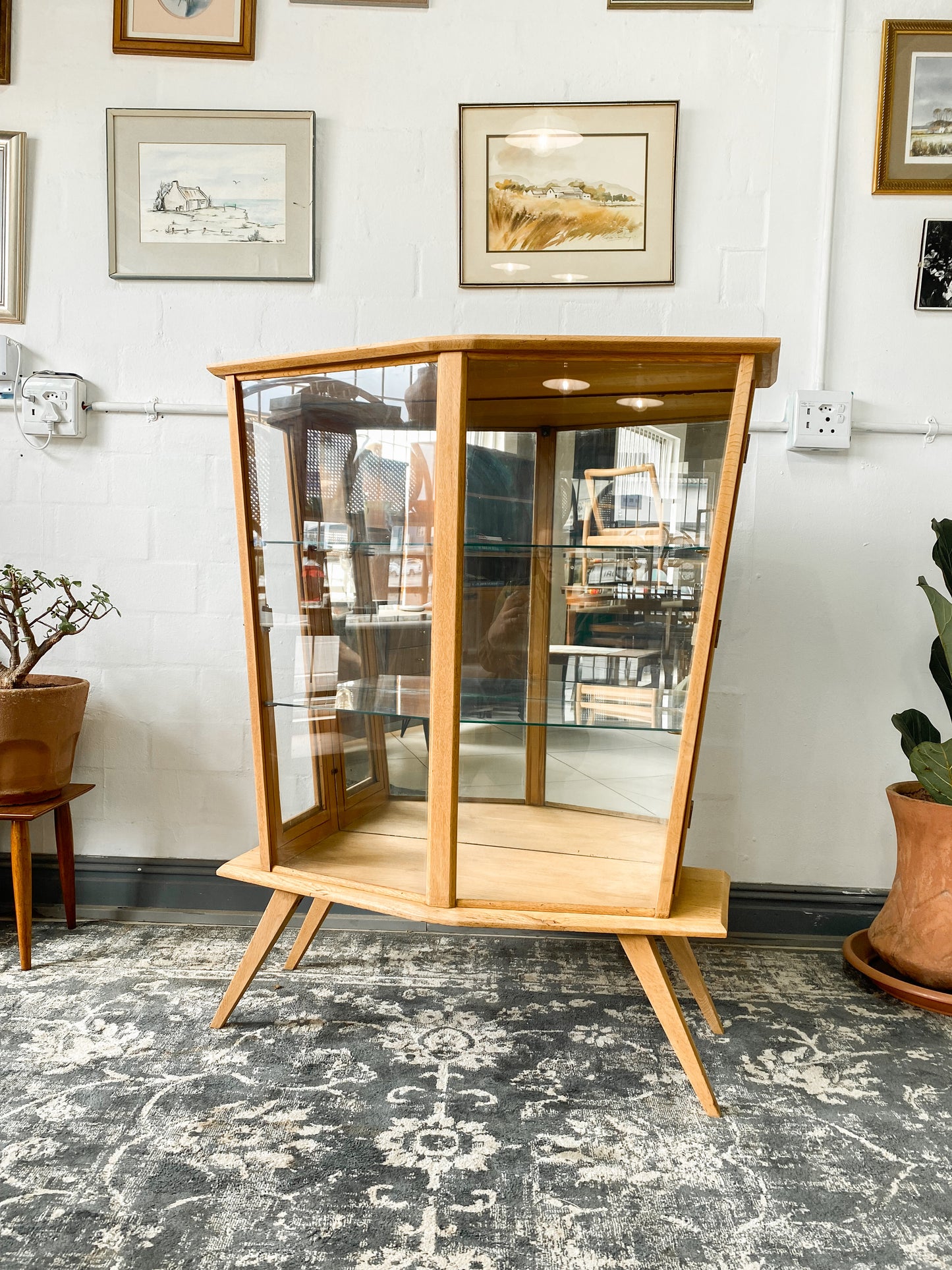Retro Oak Display Cabinet