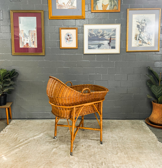 Woven Wicker Bassinet