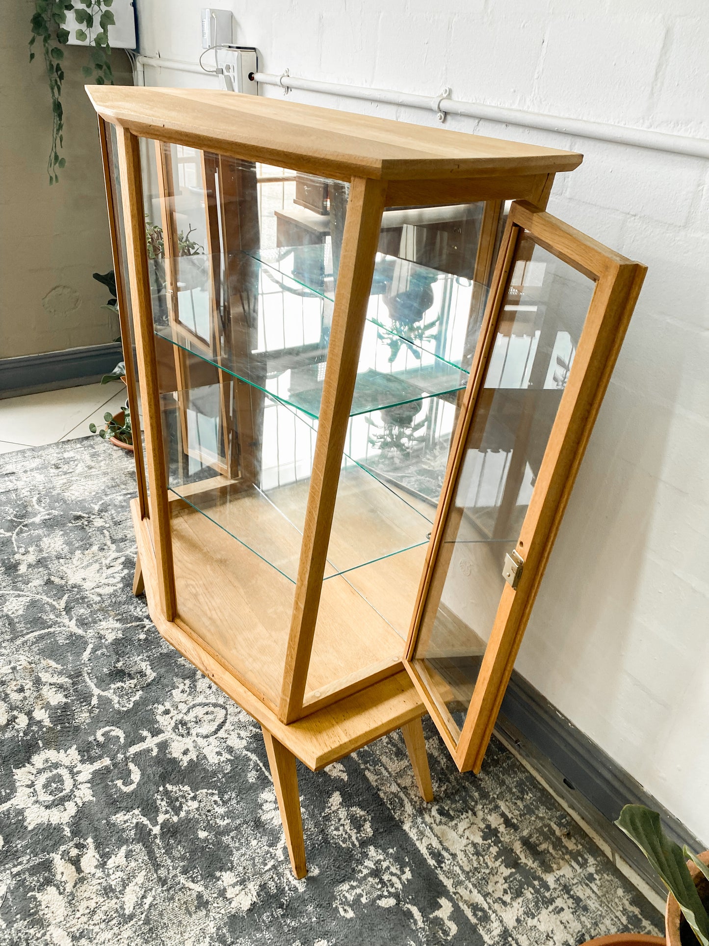Retro Oak Display Cabinet