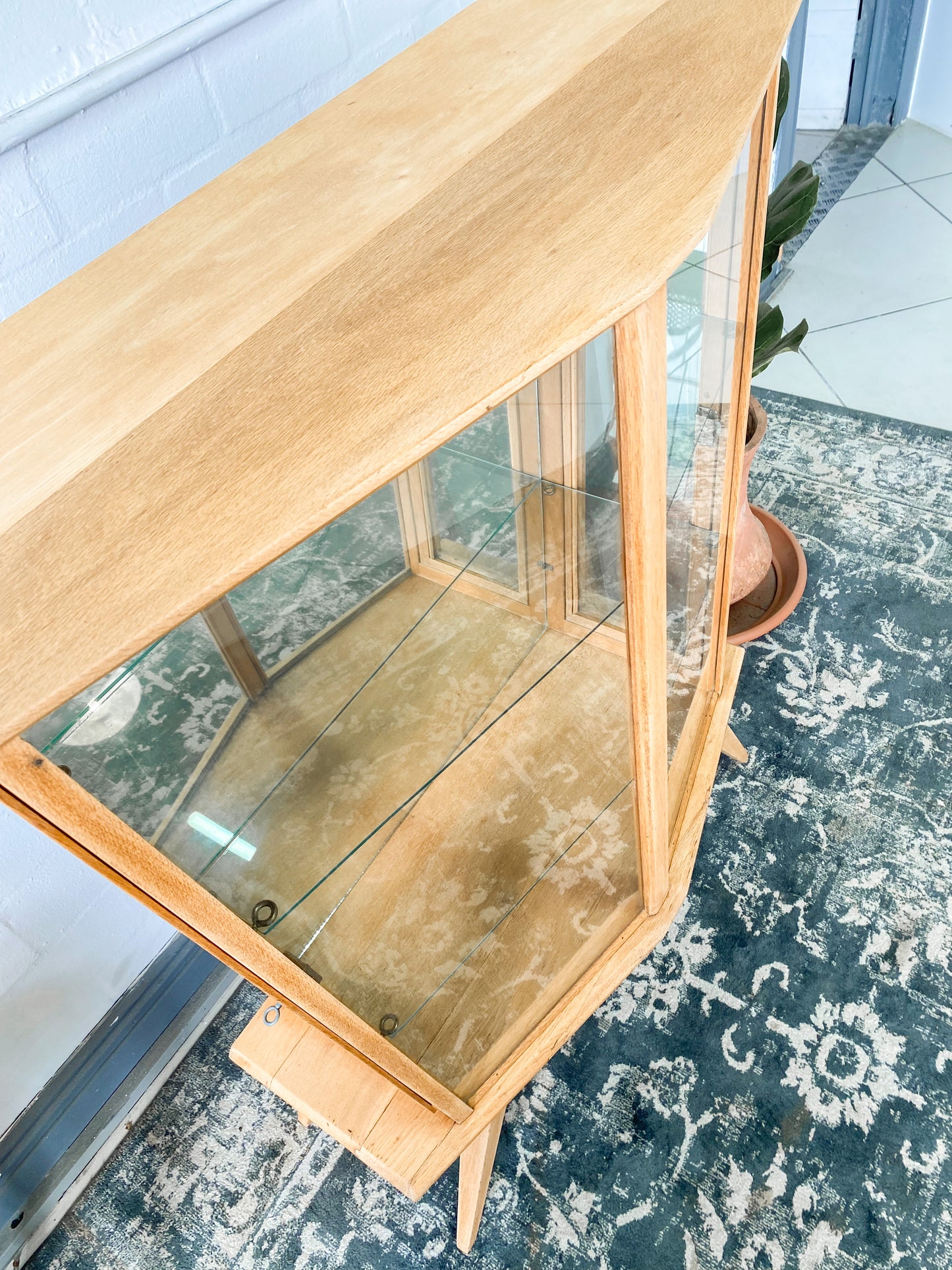 Retro Oak Display Cabinet