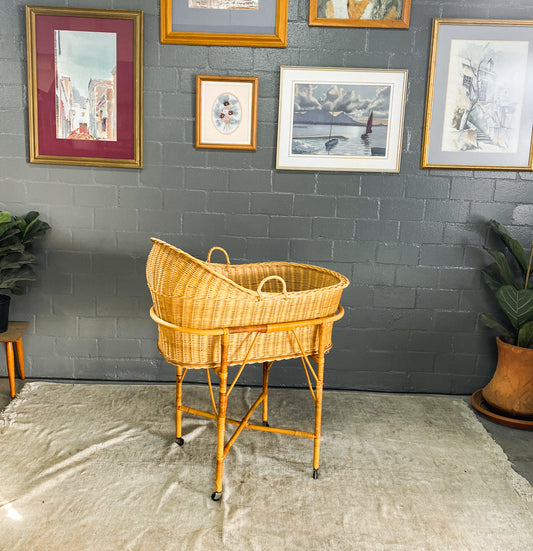 Woven Wicker Bassinet