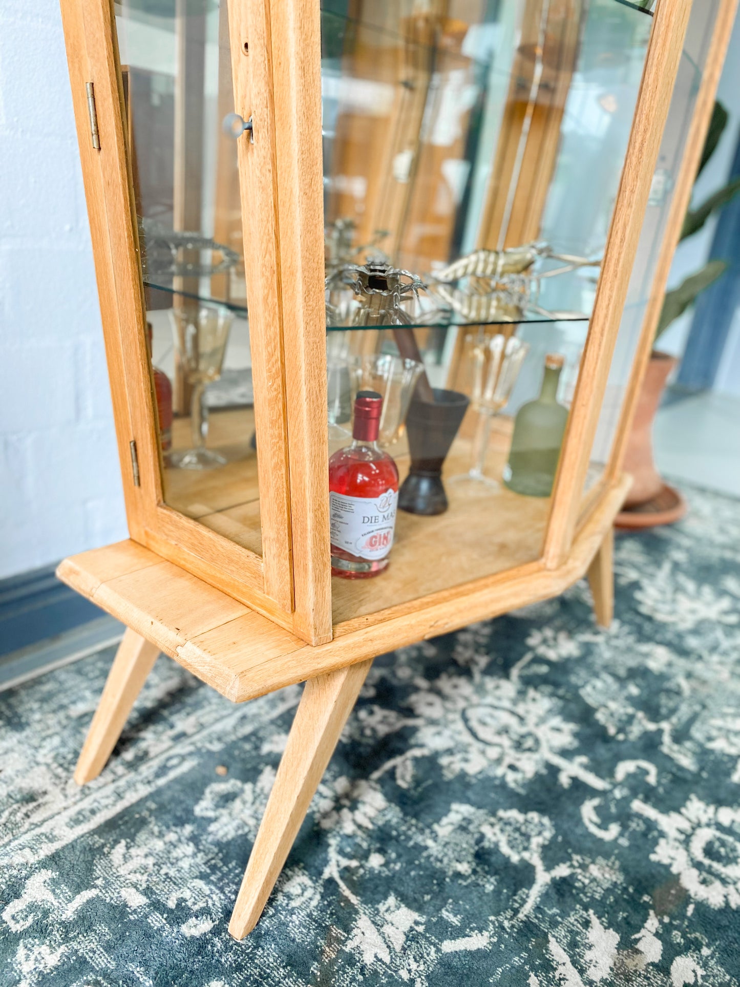 Retro Oak Display Cabinet