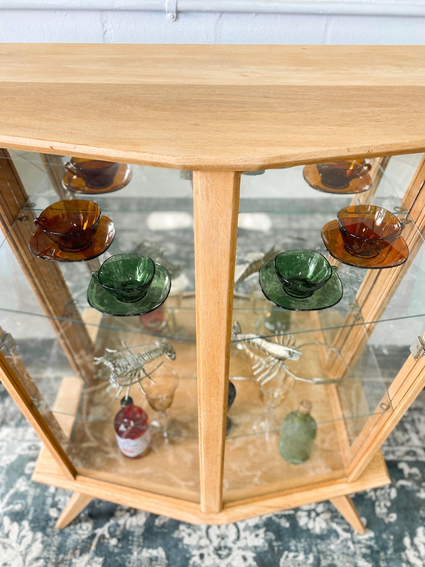 Retro Oak Display Cabinet