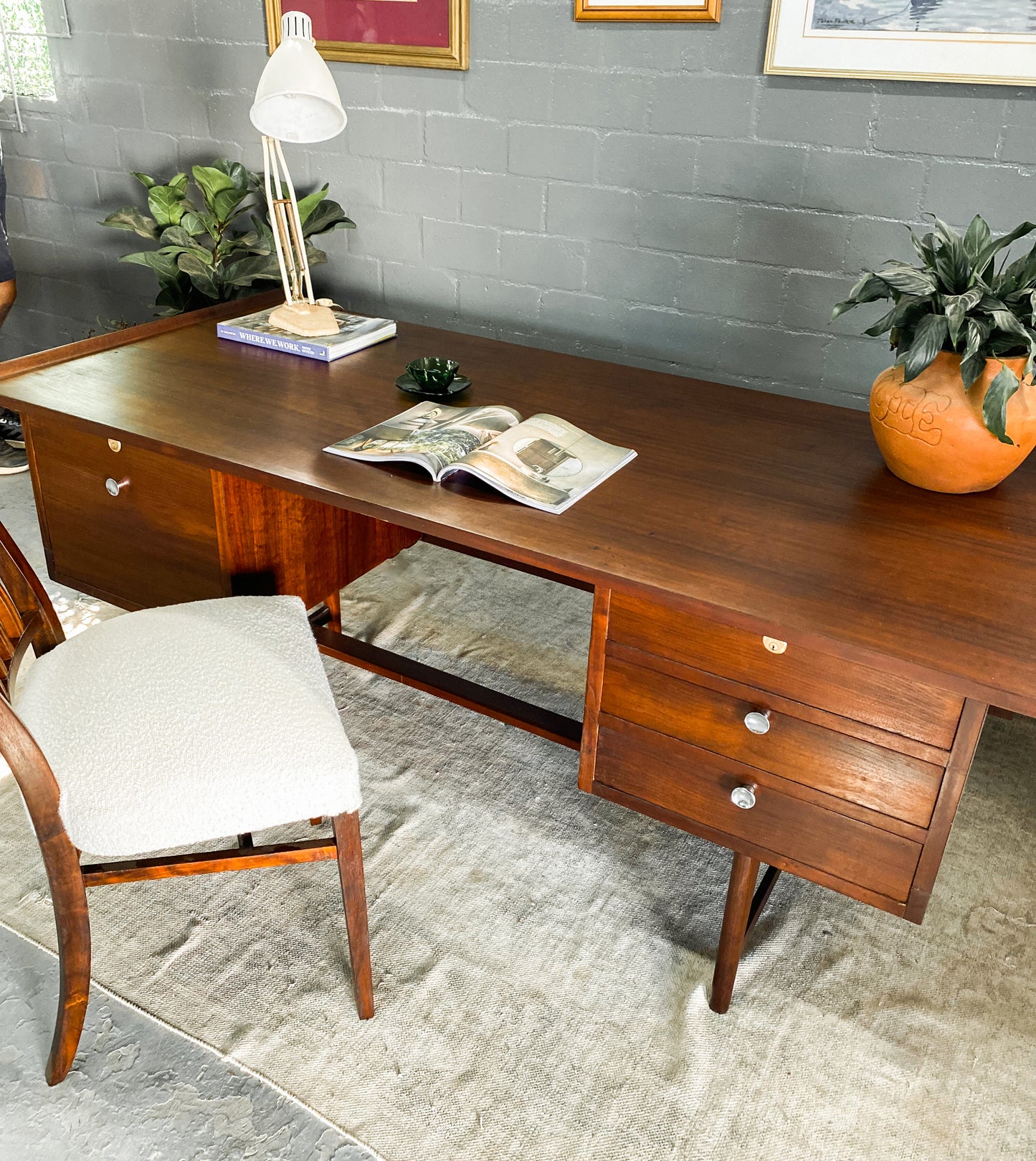 Mid Century Imbuia Desk