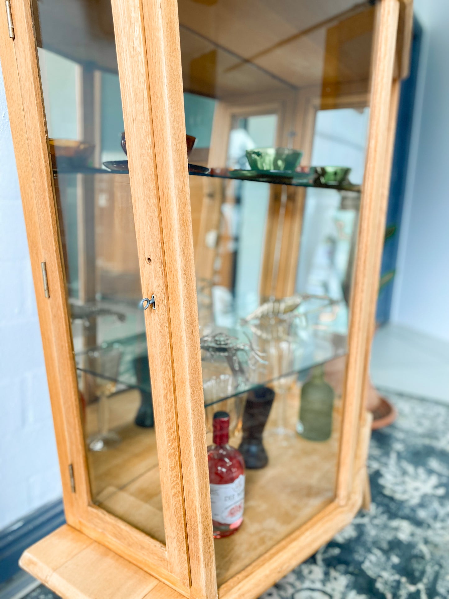 Retro Oak Display Cabinet