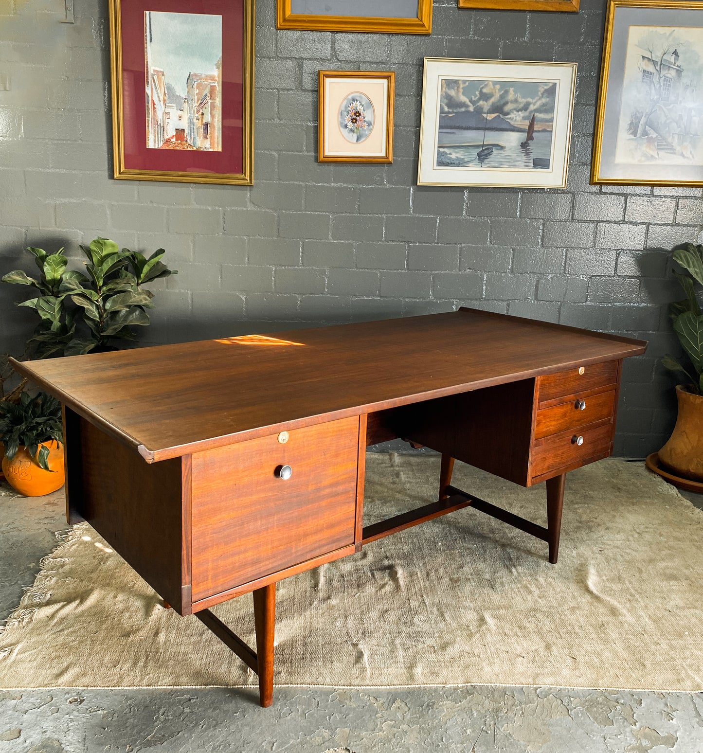 Mid Century Imbuia Desk