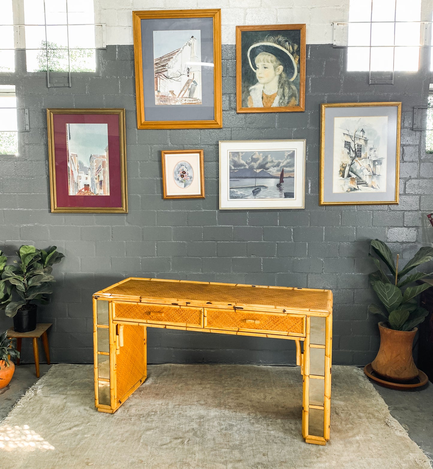 Woven Wicker & Cane Dresser