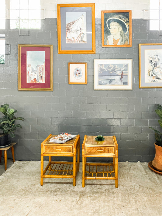 Pair of Cane Pedestals