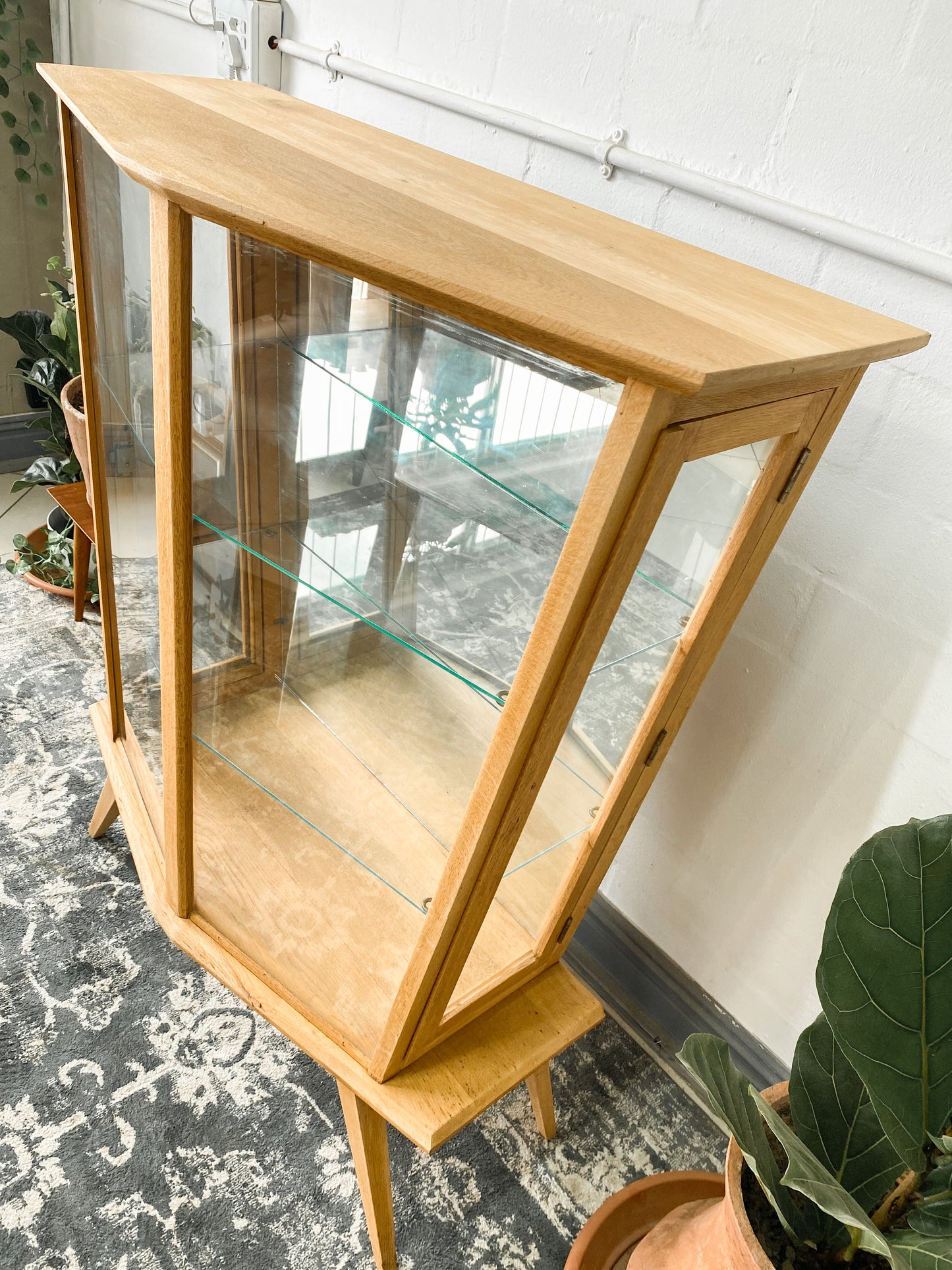 Retro Oak Display Cabinet