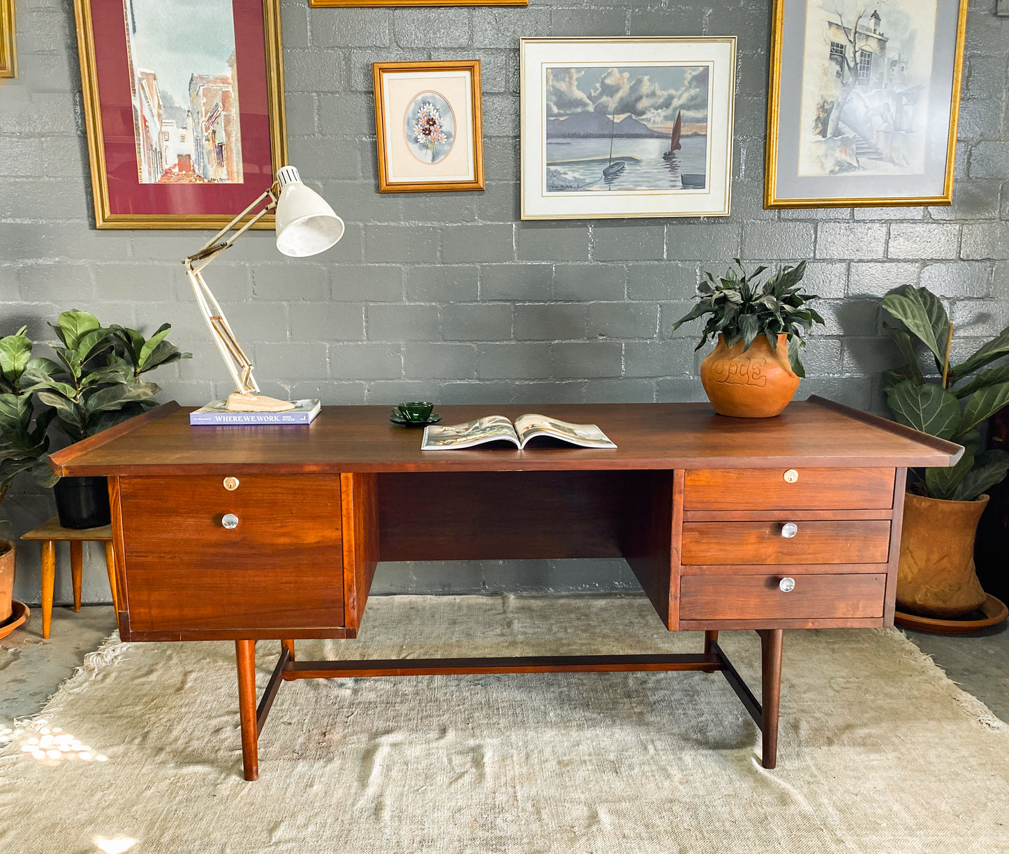 Mid Century Imbuia Desk