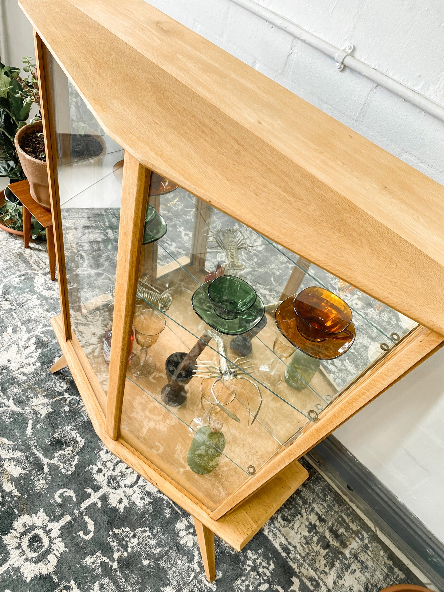 Retro Oak Display Cabinet