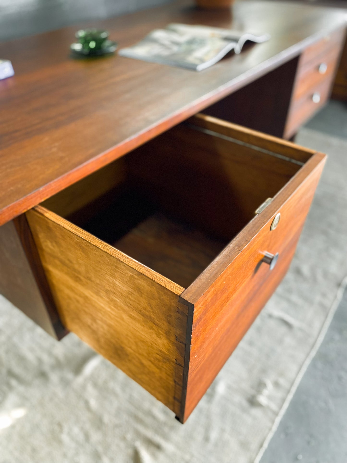 Mid Century Imbuia Desk