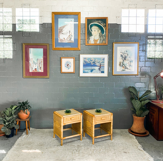 Woven Wicker Pedestals