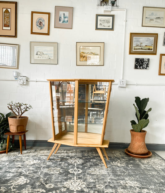 Retro Oak Display Cabinet