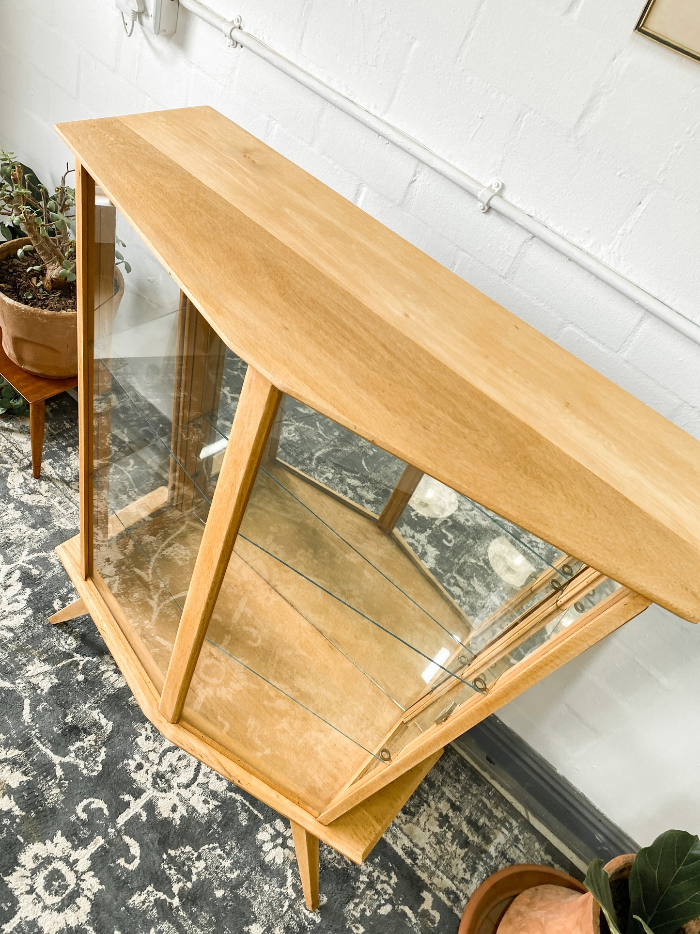 Retro Oak Display Cabinet