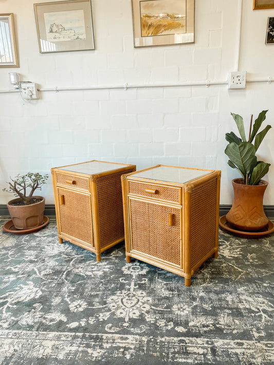 Pair of Cane Pedestals