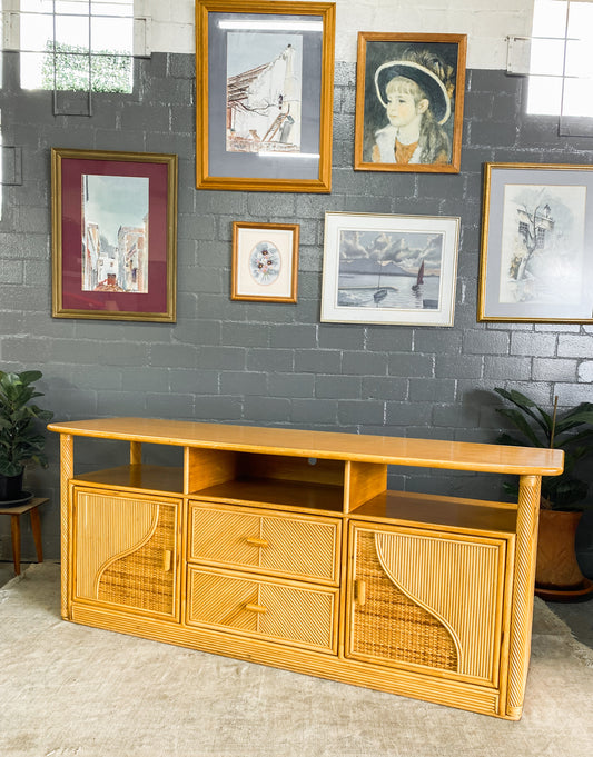 Cane and Wood Sideboard