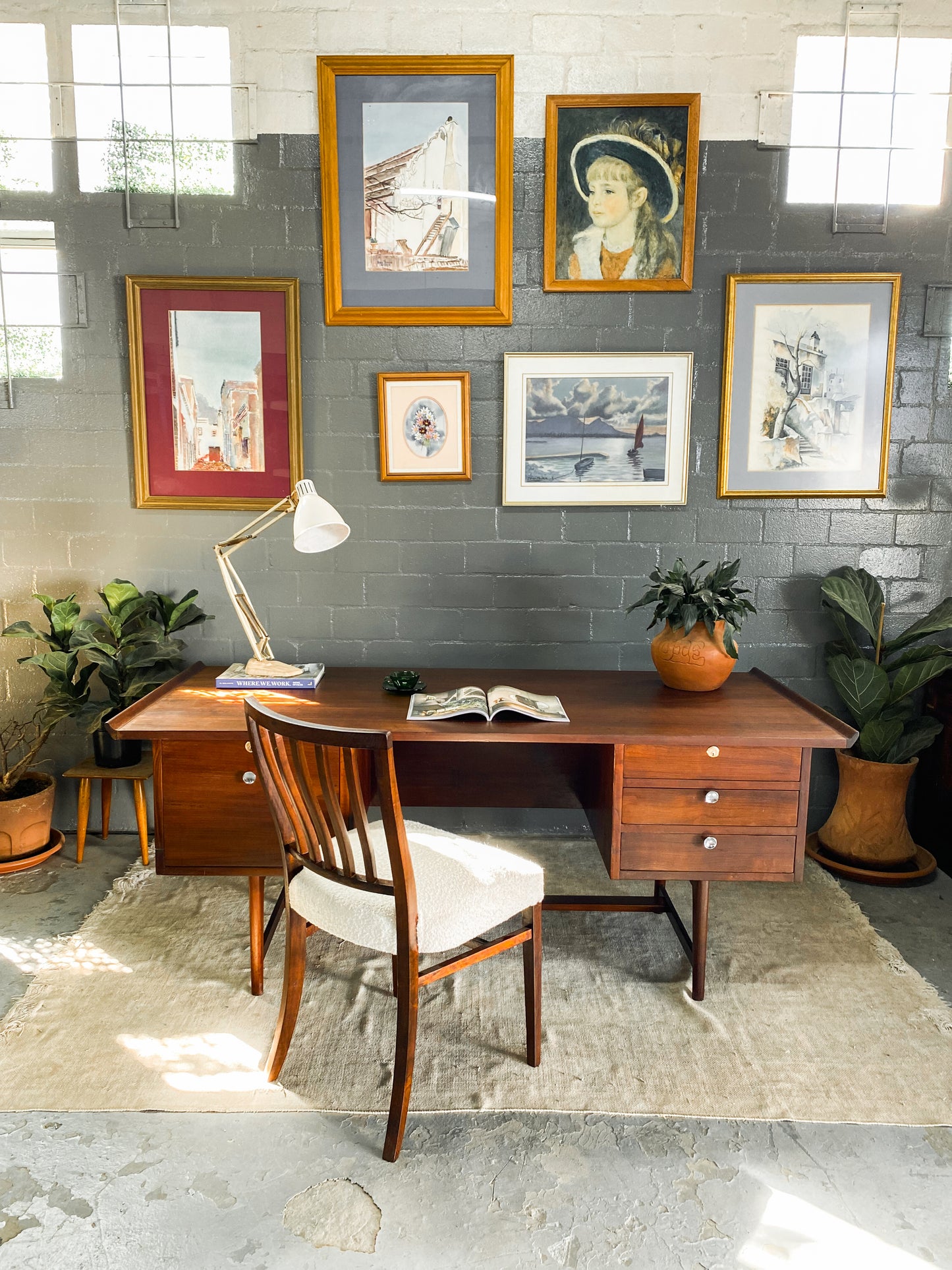 Mid Century Imbuia Desk