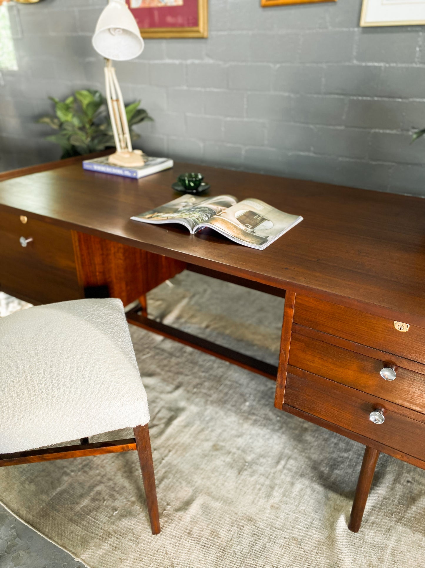 Mid Century Imbuia Desk