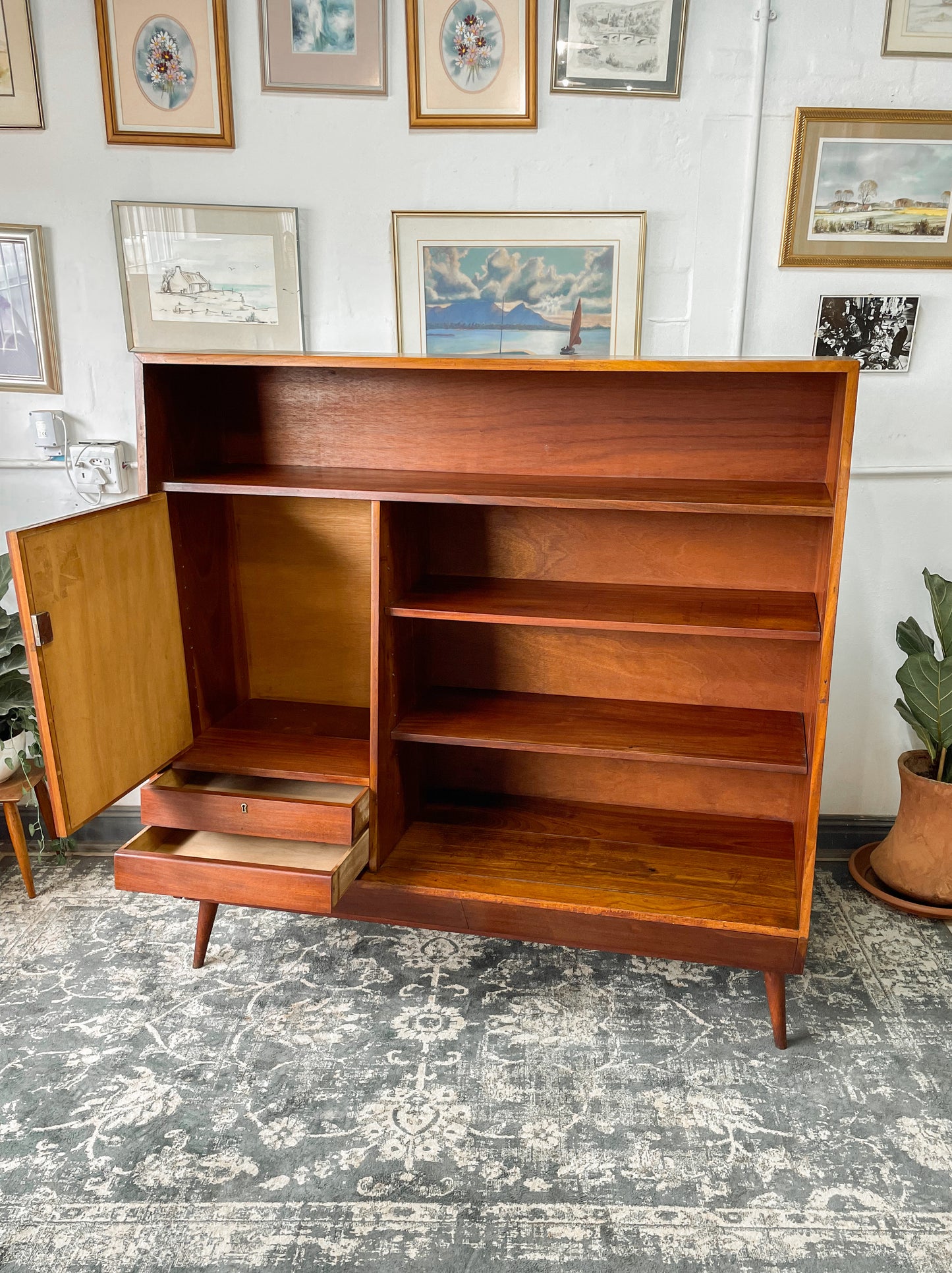 Mid-Century Display Cabinet and Shelf