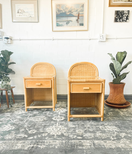 Woven Wicker Pedestals