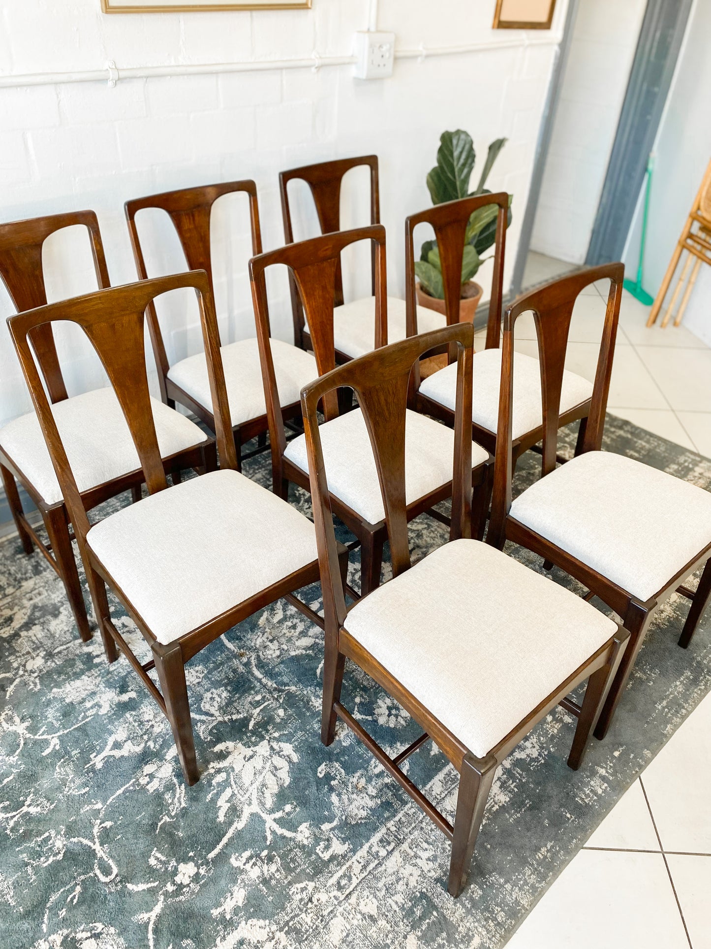 Set of 8 Mid Century Dining Chairs