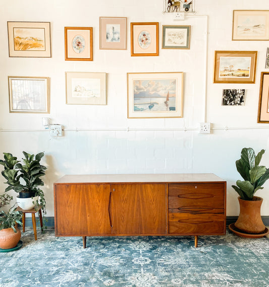 Mid Century Sideboard Featuring Inlay Handle Detailing