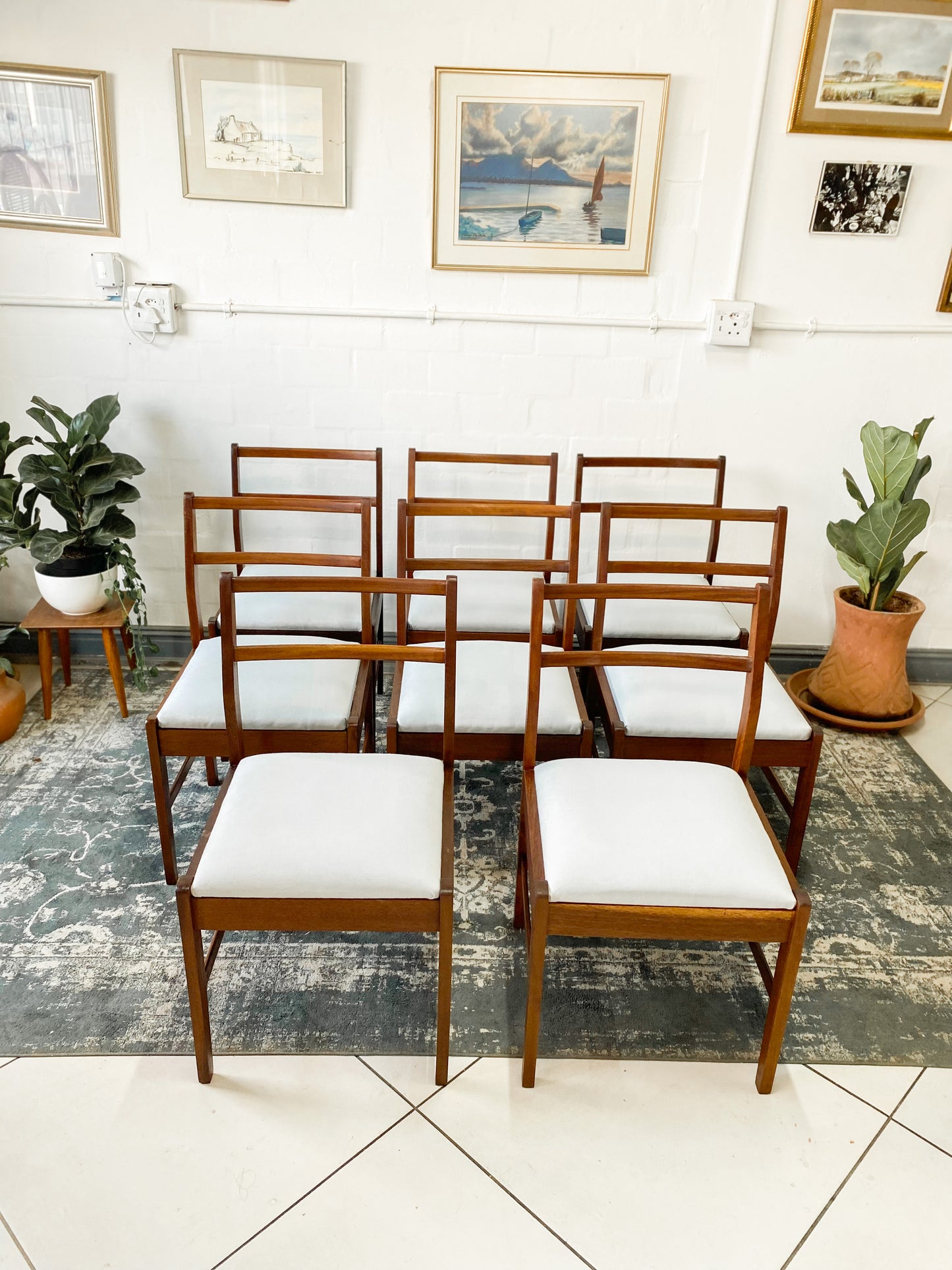 Set of 8 Mid Century Dining Chairs