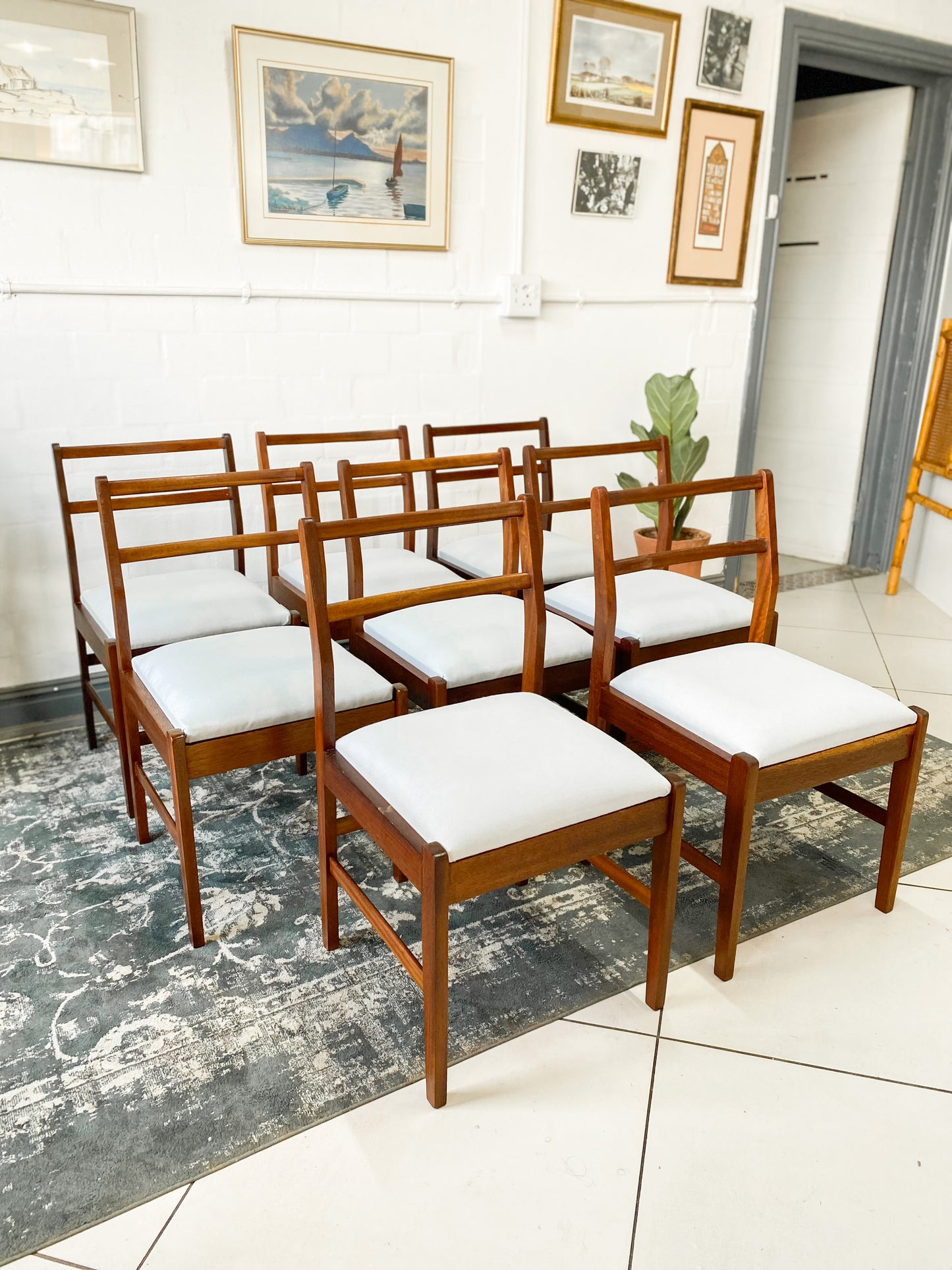 Set of 8 Mid Century Dining Chairs