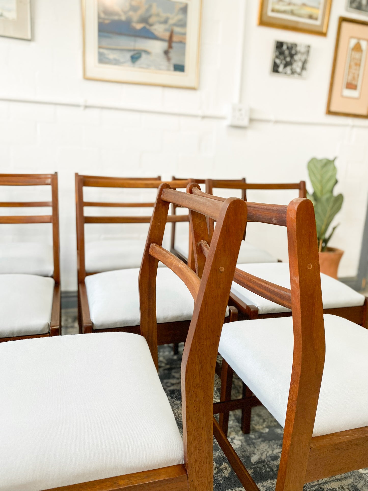 Set of 8 Mid Century Dining Chairs