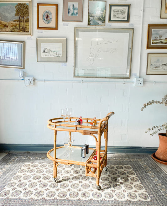 Retro Cane Drinks Trolley