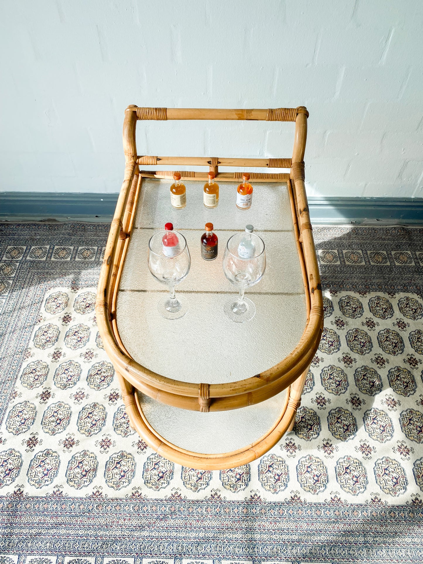 Retro Cane Drinks Trolley