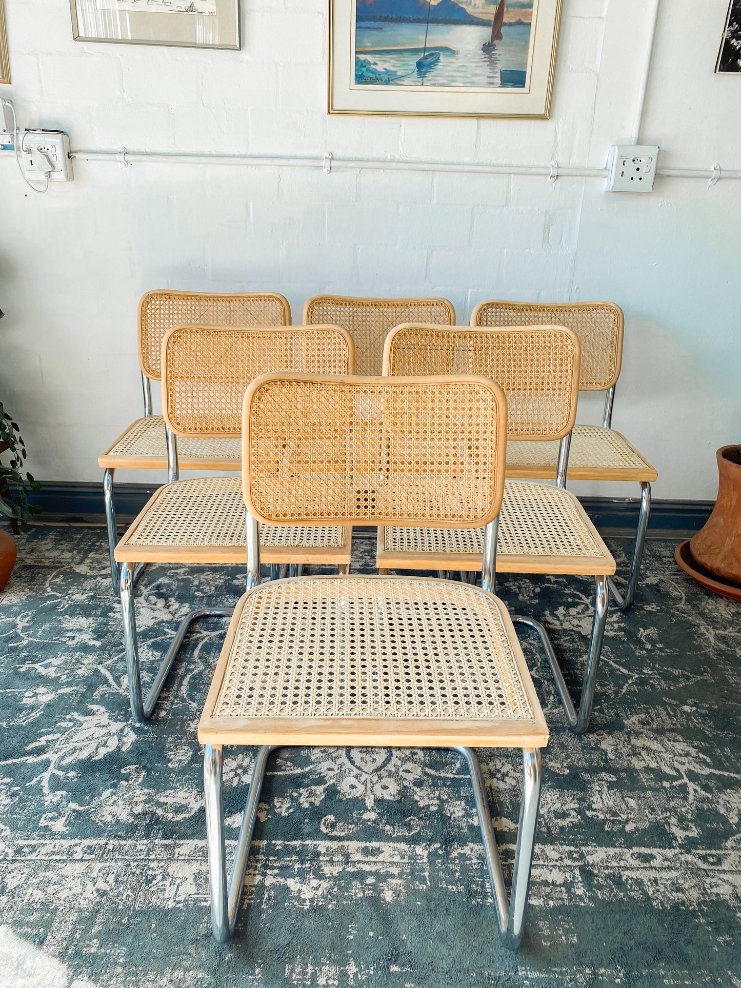 Set of 6 Cesca Style Dining Chairs
