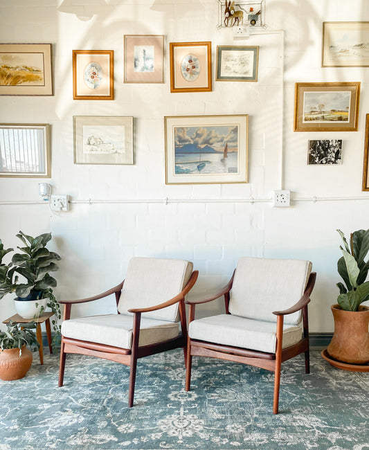 Pair of Mid-Century Modern Teak Armchairs