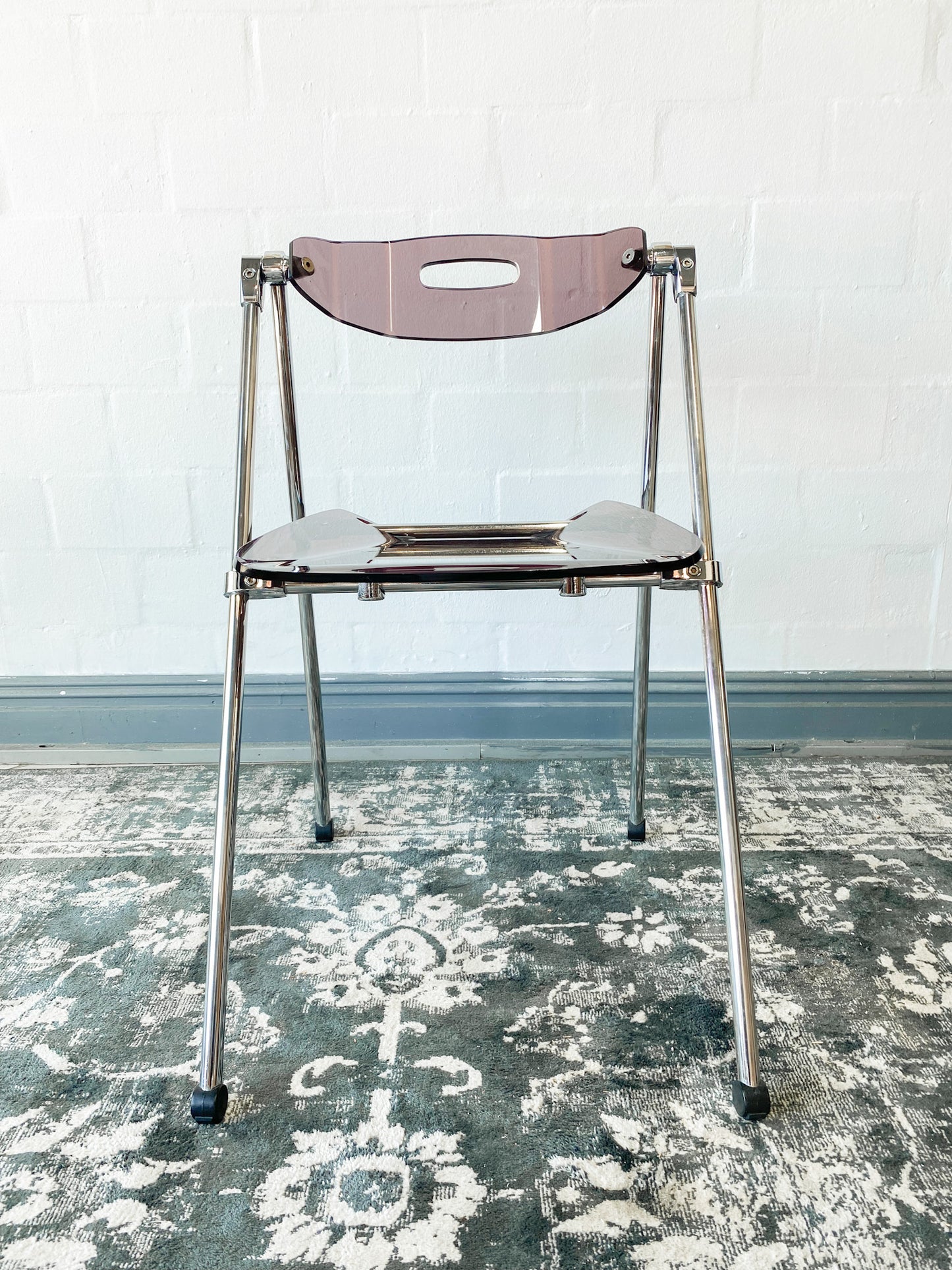 Pair of Giancarlo Piretti Lucite Folding Chairs