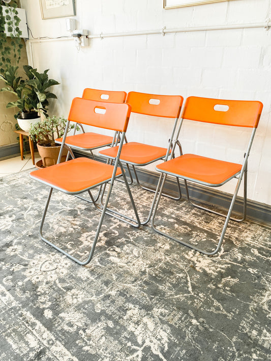 Set of 4 Piretti-style Folding Chairs